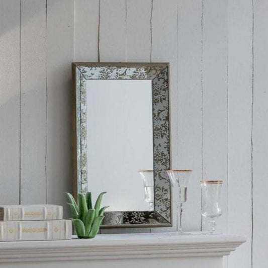 12" Silver Metal Framed Accent Mirror