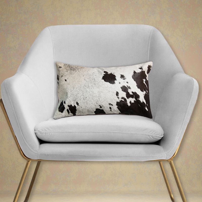 12" X 20" Chocolate Cowhide Throw Pillow