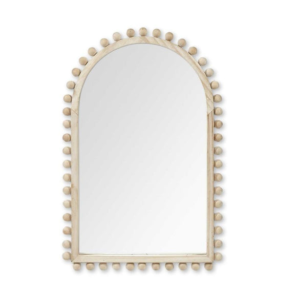 35 - Inch Natural Wood Arch Mirror – Rustic Accent Wall Decor