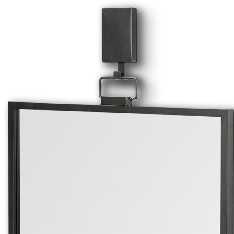 44 - Inch Gunmetal Framed Wall Mirror – Modern Industrial Accent Decor