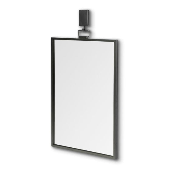 44 - Inch Gunmetal Framed Wall Mirror – Modern Industrial Accent Decor