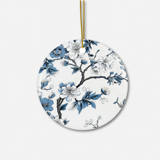 Chinoiserie Ornaments - Blue and White Floral Design - 20 - Piece Set