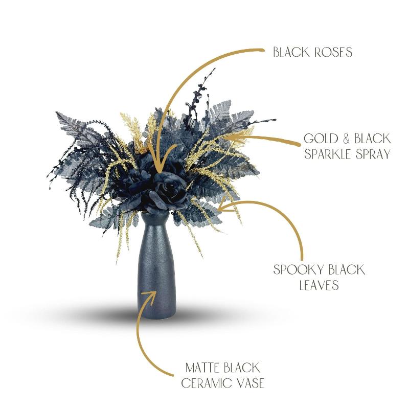 Elegant Black & Gold Halloween Decor Bundle – Moody Spooky Decor