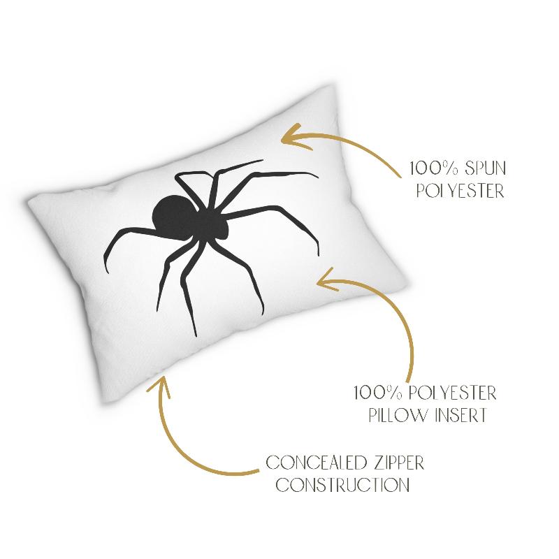 Elegant Black Spider Throw Pillow – Luxurious Halloween Home Decor