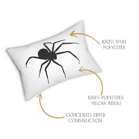 Elegant Black Spider Throw Pillow – Luxurious Halloween Home Decor