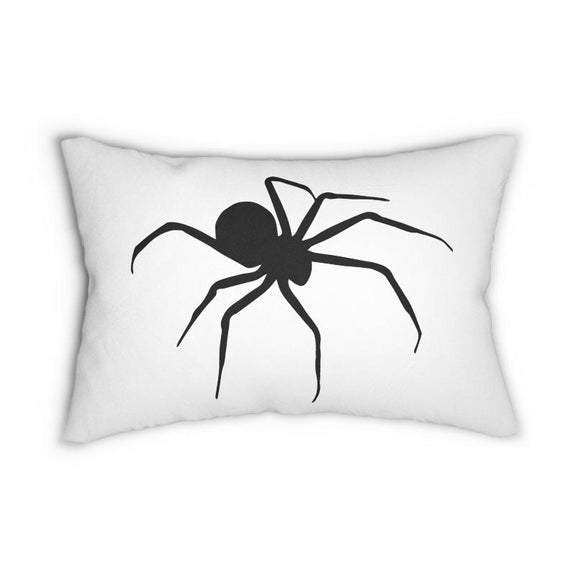 Elegant Black Spider Throw Pillow – Luxurious Halloween Home Decor