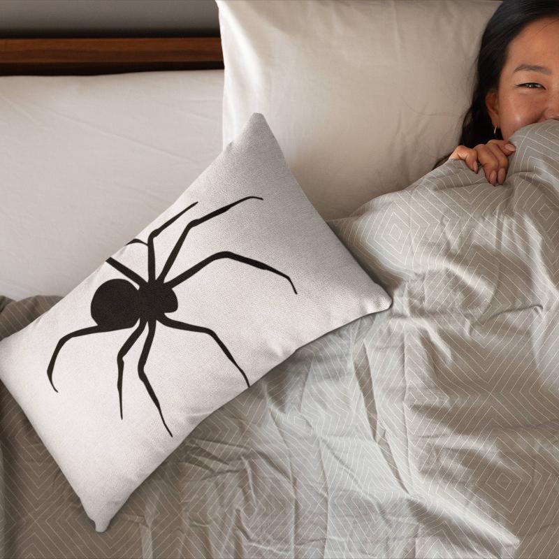 Elegant Black Spider Throw Pillow – Luxurious Halloween Home Decor