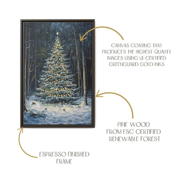 Enchanted Winter Wonderland Framed Art Print – Christmas Tree Decor