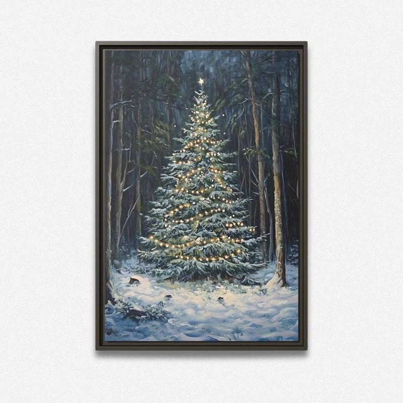 Enchanted Winter Wonderland Framed Art Print – Christmas Tree Decor