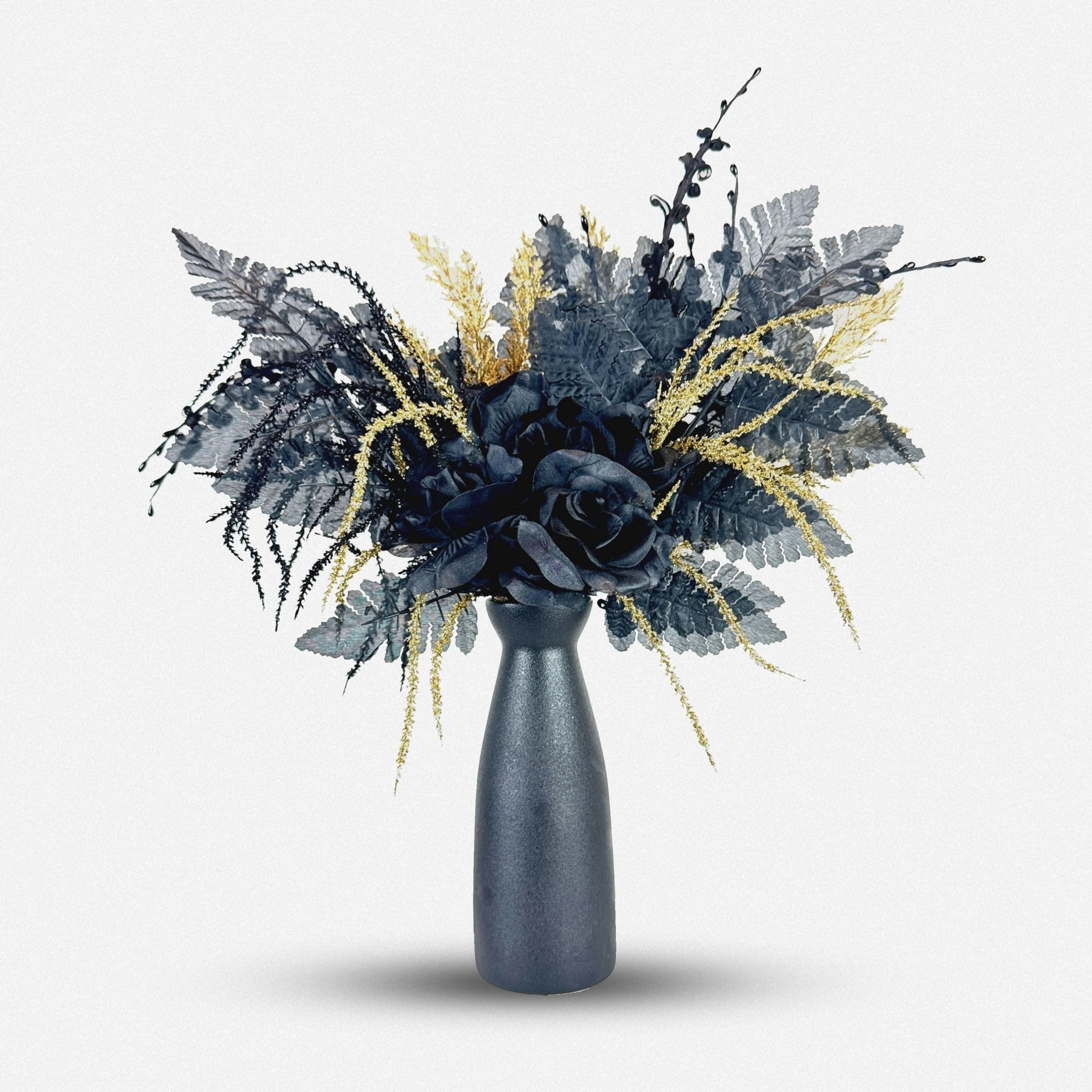 Gothic Black & Gold Floral Centerpiece