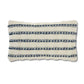 Ivory Blue Striped 12x20 Lumbar Pillow – Cotton Blend