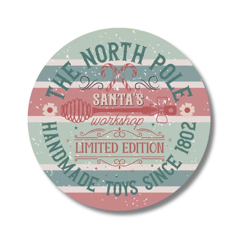 Vintage North Pole Workshop Sign