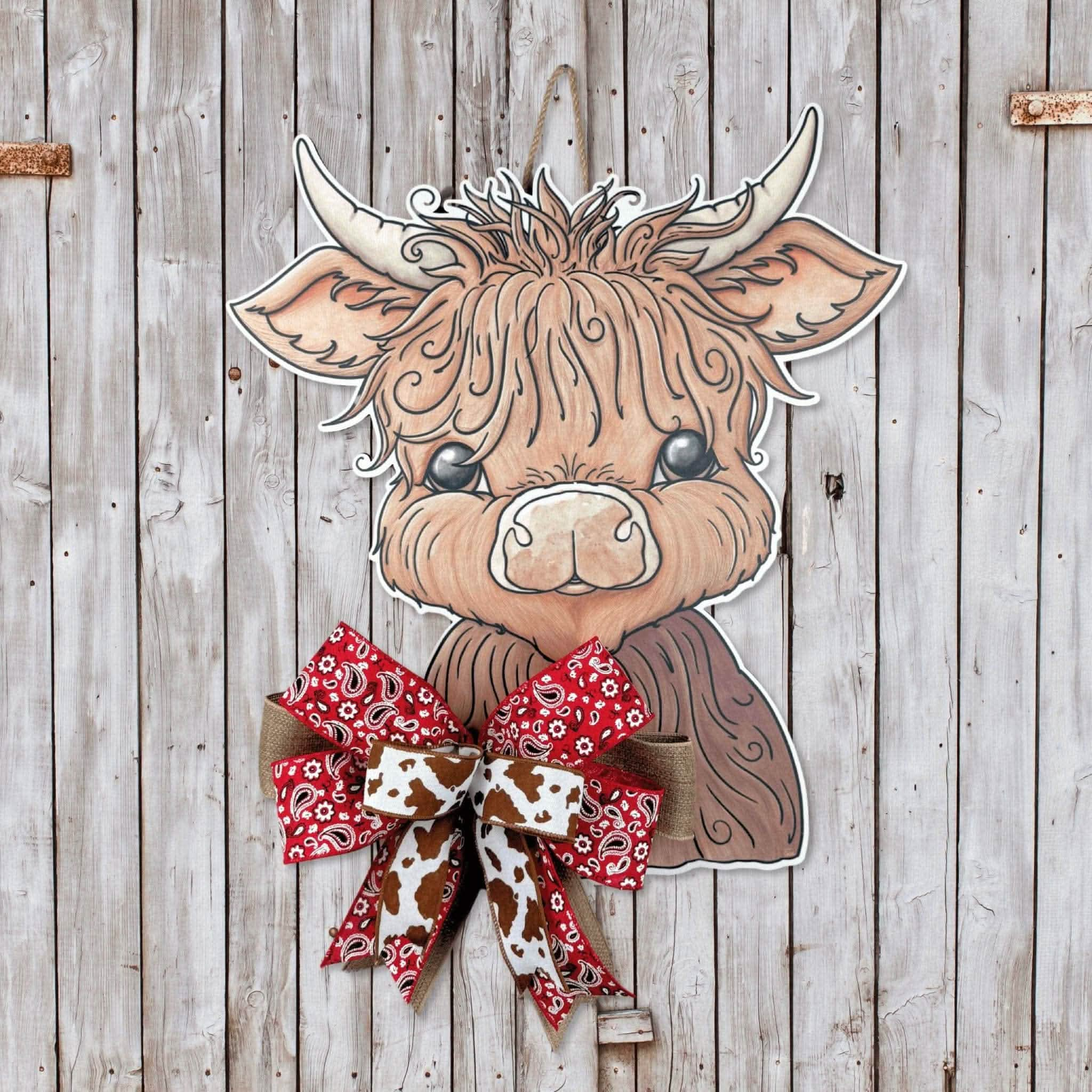 Highland Cow Door Hanger