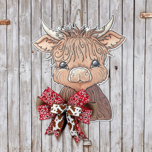 Highland Cow Door Hanger