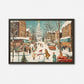 Small Town Christmas Framed Canvas