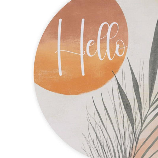 Wooden Boho 'Hello' Sign – Rustic Wall or Door Decor